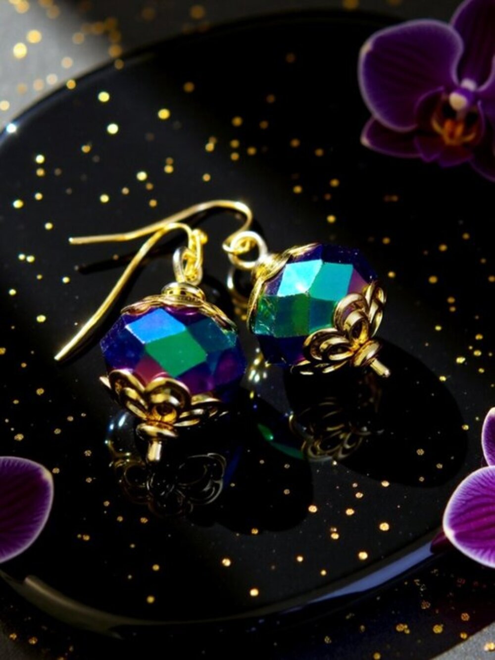 Colorful! Sparkling Feminine Dangle Earrings! Evening Wear, Party, Festival,